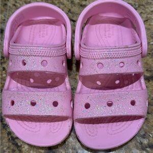 CROCS Sparkly Pink Kids Sandals